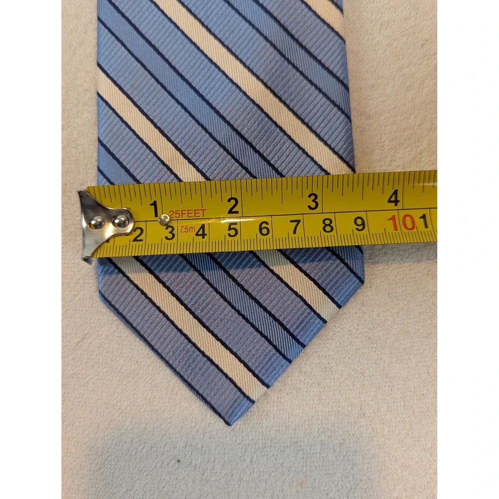 Brooks Brothers 346 Striped Silk Necktie Blue Cream Black Mens‎ Business Formal